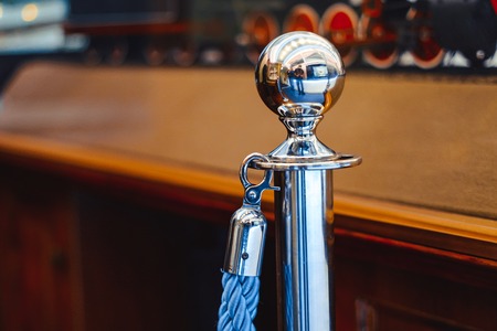 Post and Chain fence down the side of a driveway a popular ornamental feature in gardensの写真素材