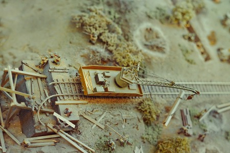 Novokuzneck, Russia - 26.07.2018: Wargaming miniatures depicting Soviet troops during world war II, in a rural villageのeditorial素材