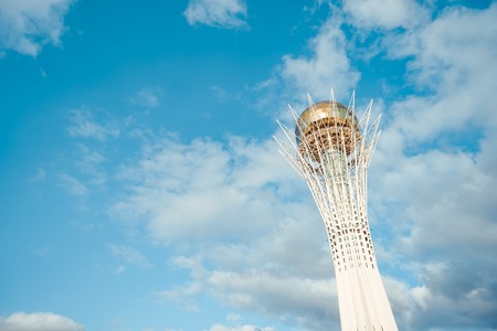 ASTANA, KAZAKHSTAN - 3.09.2018: skyscrapers in Kazakhstan different skyscrapers in the city center. Cloudy weather in the capital.のeditorial素材