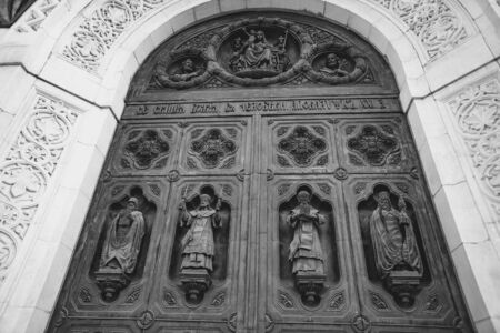 Moscow, Russia-26 October 2019: Cathedral of Christ the Savior in Moscow against the sky and cloudsのeditorial素材