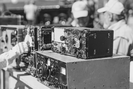 Russia, Siberia, Novokuznetsk - may 9, 2019: old radio equipment at the exhibitionのeditorial素材