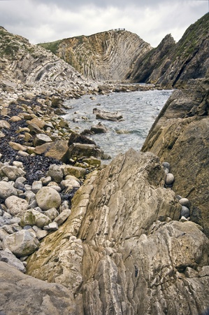 UNESCO World Heritage Site Lulworth Cove Jurassic Coastの写真素材