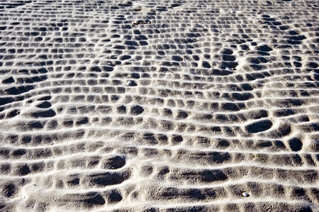 View along sand patterns on beach