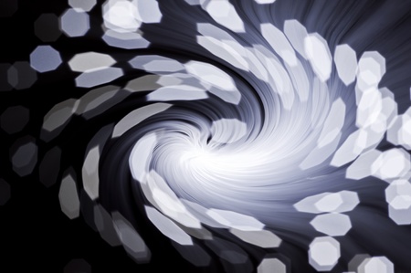 Fibre optic broadband technology concept blurred bokeh background with swirlng vortex effectの写真素材