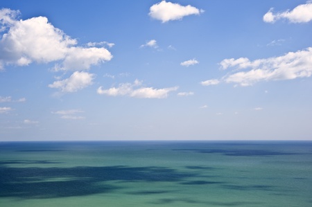 Beautiful image of tropical beach location with vibrant sky and sea colors with idyllic cloud...