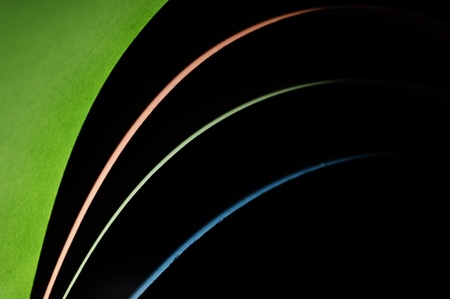 Effective use of light to give four lines of color from paper background