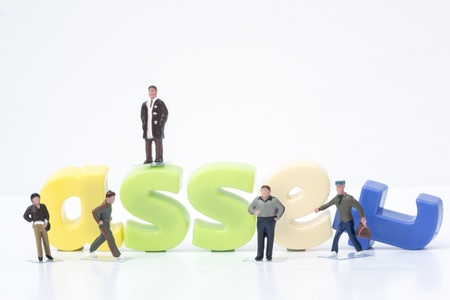 People are our biggest asset concept with miniature models and lettersの写真素材