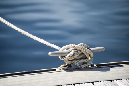 Yacht rope cleat detail image