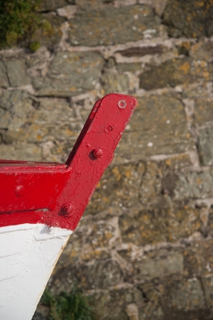 Close up detail of colorful rowing boat bowの写真素材