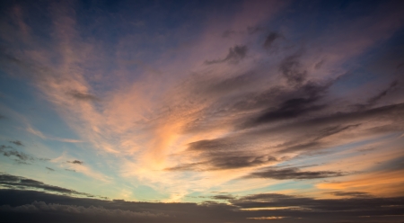 Stunning vibrant blue and pink Winter sky の写真素材