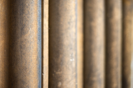 Shallow depth of field on receding stone pillarsの写真素材