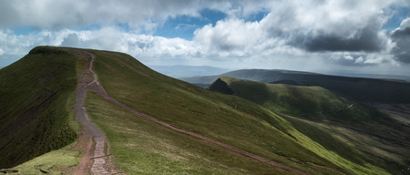 Beautiful landscape of Brecon Beacons National Park with dramatic sky