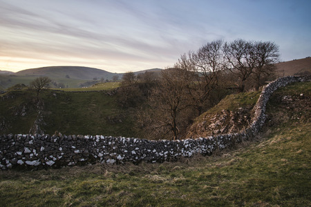 Stunning landscape of Chrome Hill and Parkhouse Hill Dragon's Back in Peak District in UKの写真素材