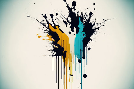 Generative AI illustration of abstract watercolour drips painting style backgroundの素材