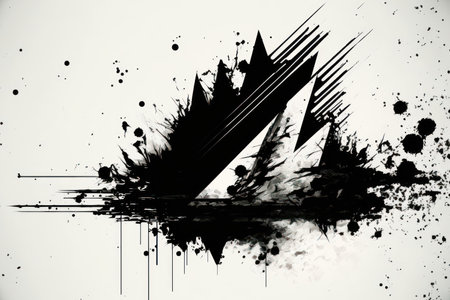 Generative AI illustration of abstract black and white hard graphic background imageの素材