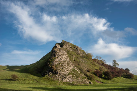 Landscape image of Parkhouse Hil viewed from Chrome Hill in Peak District National Park in early Autumnの写真素材