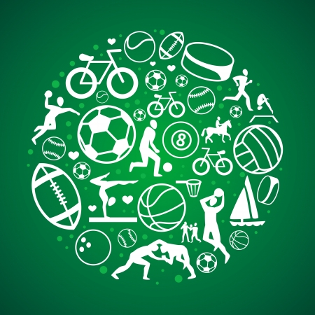 round concept with sport icons and signs - healthy life-style round concept with sport icons and signs - healthy life-style