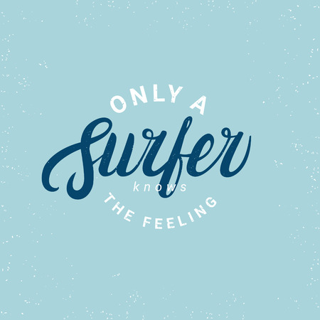 Surfer lettering. Vintage t-shirt apparel graphic design. Retro old school tee graphics. Custom type design. typographic art. illustration.のイラスト素材