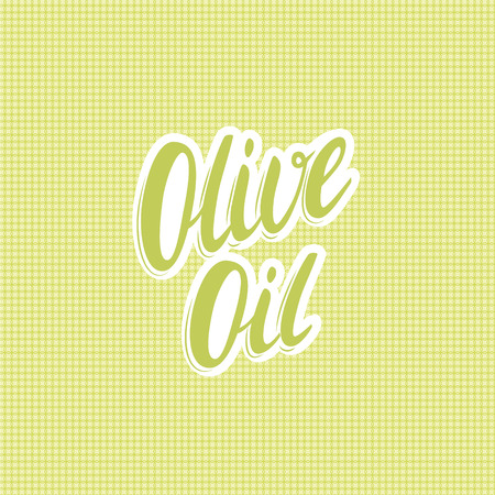Olive oil lettering on seamless pattern. Label bottle.のイラスト素材