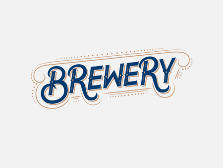 Brewery vintage label in Retro typography Vector illustration.のイラスト素材