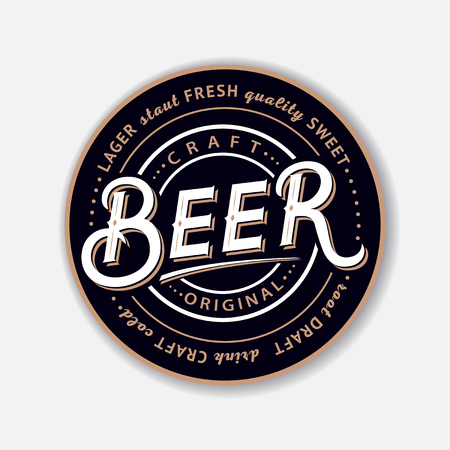 Coaster for beer with hand written lettering.のイラスト素材
