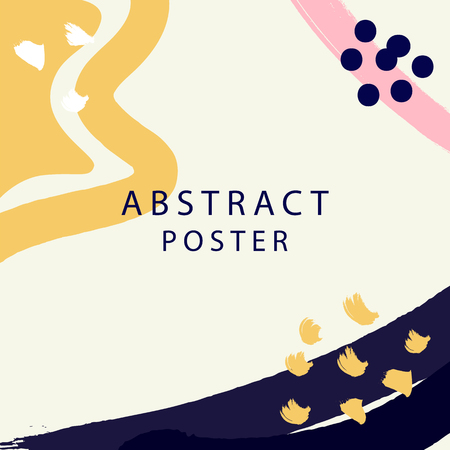 Minimalistic design, creative concept, modern diagonal abstract background Geometric element. Pink and yellow brush lines. Vector illustration.のイラスト素材
