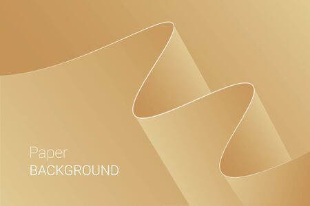 Abstract wave paper beige background. Cover or poster design template. Vector illustration.のイラスト素材