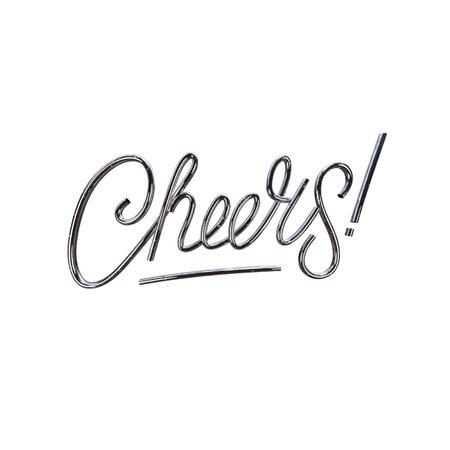 Cheers 3d chrome silver lettering textの写真素材