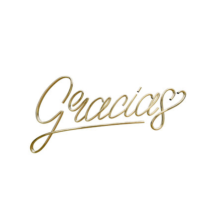 Gracias 3d golden lettering textの写真素材
