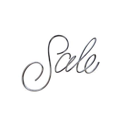 Sale 3d chrome silver lettering textの写真素材