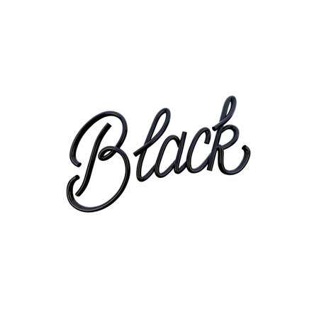 Black 3d render lettering textの写真素材