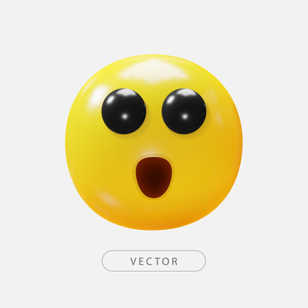 Astonished emoji 3d render iconのイラスト素材