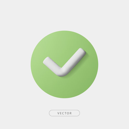 3d green circle checkmark iconのイラスト素材