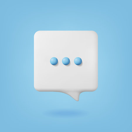 3d white speech bubble. 3d render glossy plastic chat icon
