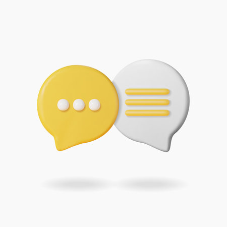 3D round speech bubbles symbol for chatのイラスト素材