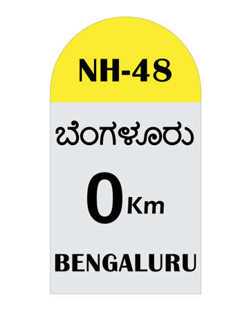 Bengaluru zero km Milestone vector illustrationのイラスト素材