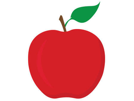 red apple isolated on white vector illustrationのイラスト素材