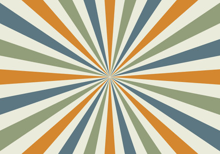 retro sun burst background with colorful stripes and rays vectorのイラスト素材