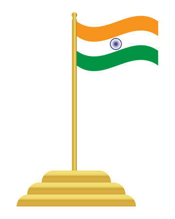 Vector illustration of a Indian flagのイラスト素材