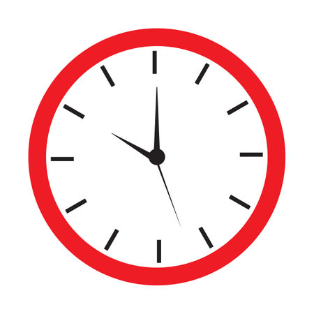 wall clock isolated on white backgroundのイラスト素材