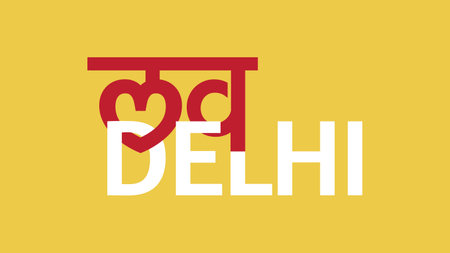 Love Delhi creative vector I Love Delhi vector illustration Delhi city skylineのイラスト素材