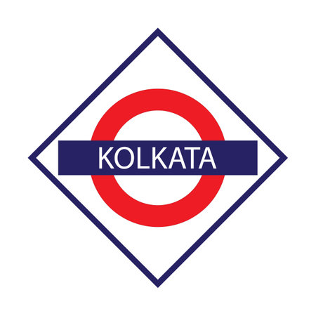 Kolkata junction railways name board isolated on whiteのイラスト素材