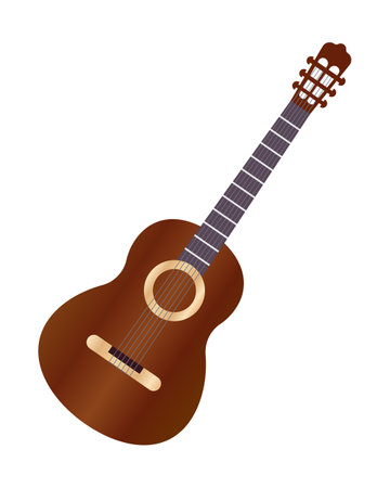acoustic guitar isolated on whiteのイラスト素材