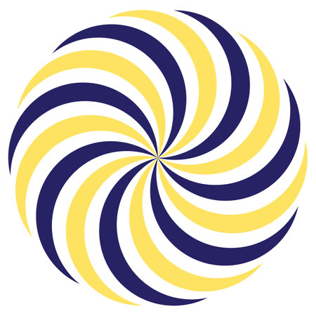a yellow and blue spiral in a circleのイラスト素材