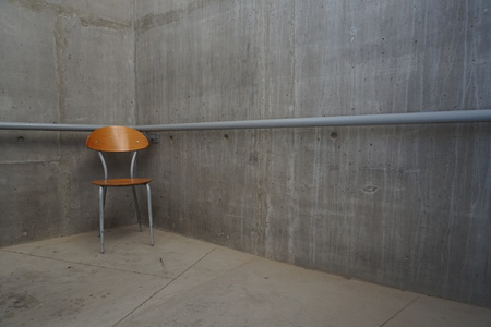 Lonely chair in stairs.の写真素材