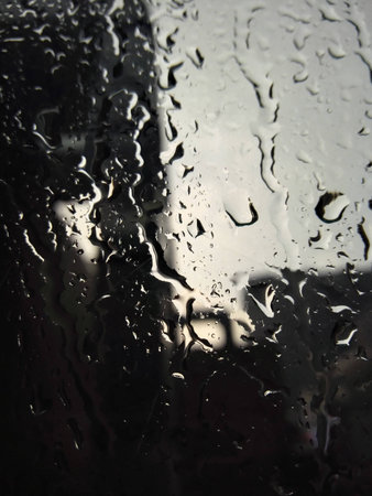 raindrop on glassの写真素材