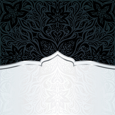 Decorative black & gold floral luxury wallpaper background trendy fashion mandala design in vintage styleのイラスト素材