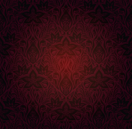 Brown Red Flower wallpaper vector design background in trendy fashion vintage mandala styleのイラスト素材