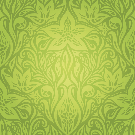 Green Floral Retro vintage wallpaper vector design backgroundのイラスト素材