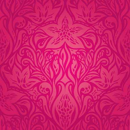 Christmas Retro floral red vector pattern wallpaper design templateのイラスト素材